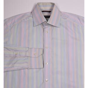 Eton Men's Colorful Striped Wrinkle Free Cotton Dress Shirt (39) 15.5-34/35